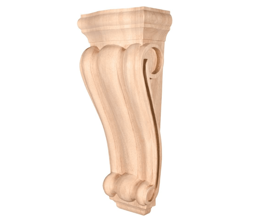 Traditional 14 in. Smooth Profile Corbel Cherry wood, 3.5 x 5.5 x 14 inches - Northside Material Brokers