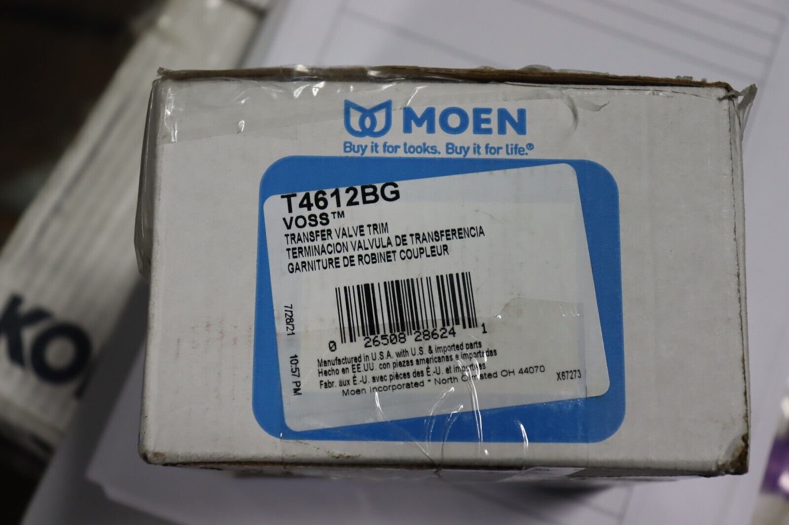 Valve Trim Moen Voss Brushed Gold TransferT4612BG - Northside Material Brokers