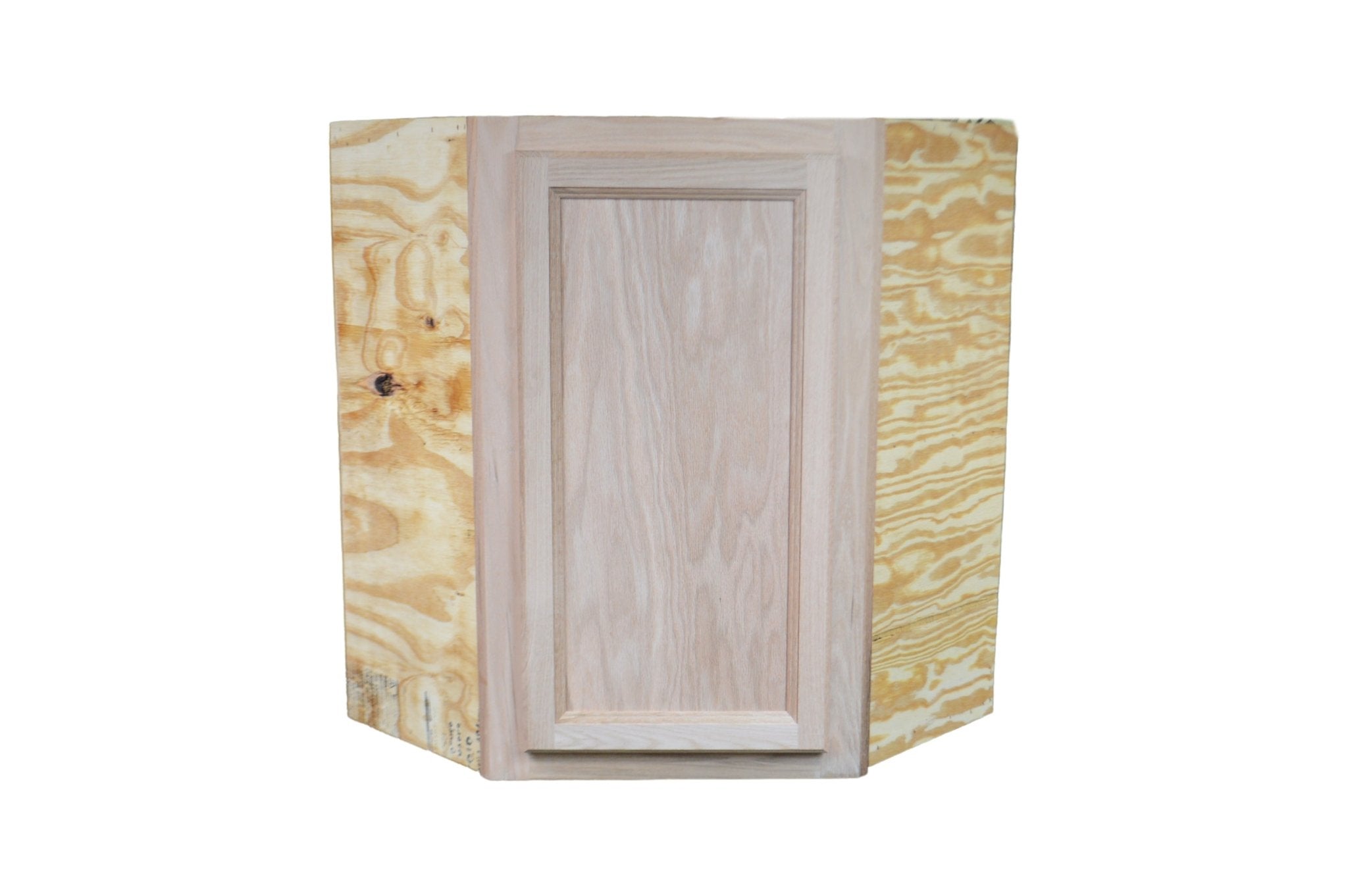 Wall Diagonal Corner Cabinet in Unfinished Oak - Northside Material Brokers