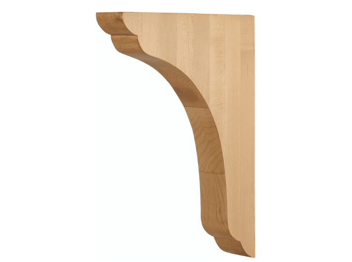 White Birch Scalloped End Corbel 1-1/4" W x 9" D x 12" H COR46-3.25-WB - Northside Material Brokers