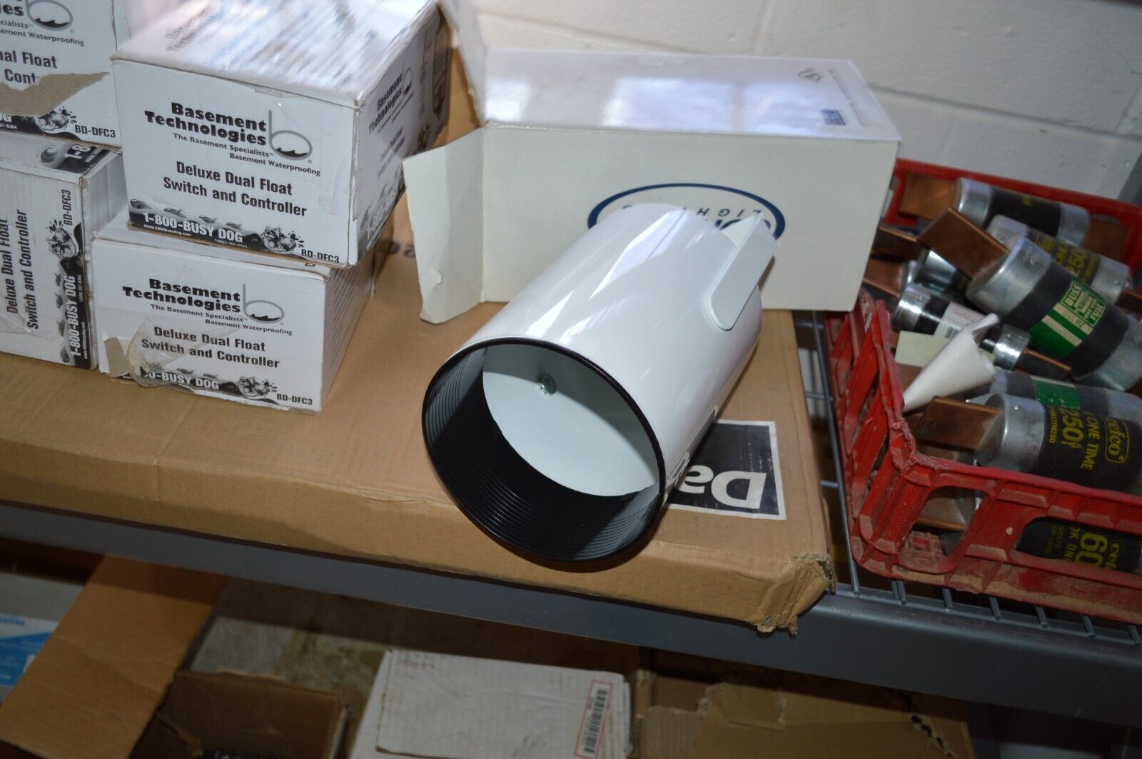 White Round Track Light Fixture - Northside Material Brokers
