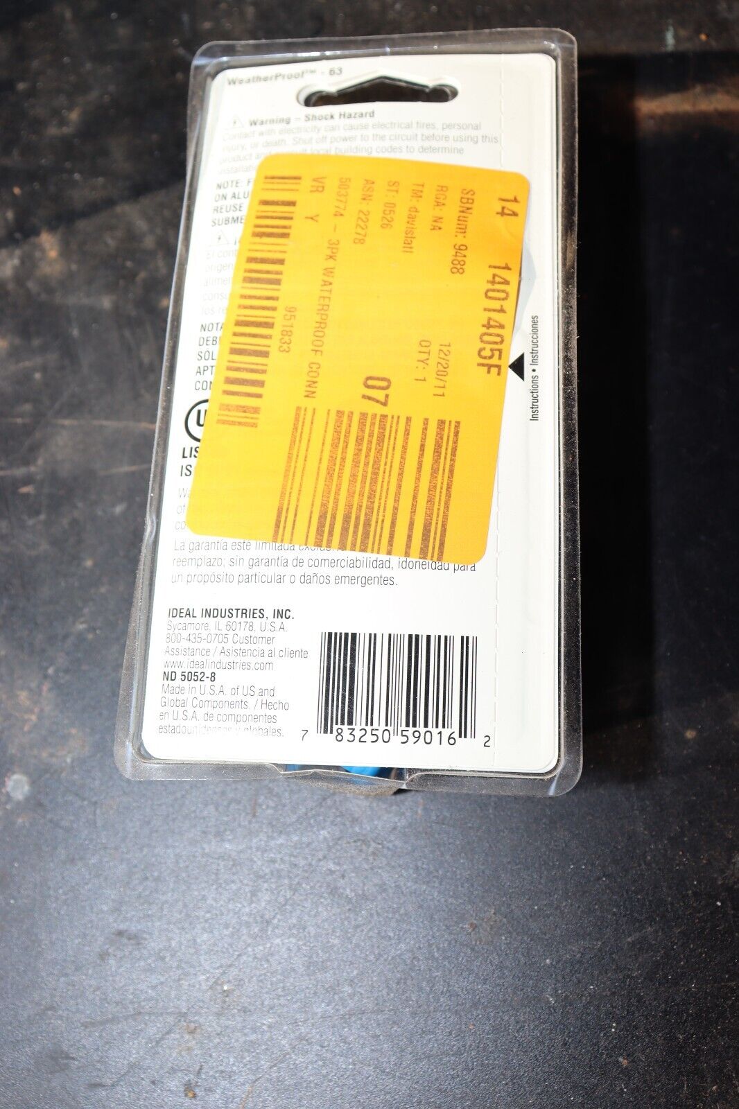 Wire Connectors Ideal 3 Pack, 30-063, 16-6, WeatherProof Interior / Exterior - Northside Material Brokers