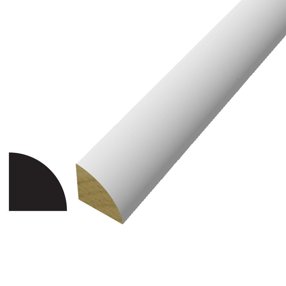 WPM106PL Wood Quarter Round Primed Molding 12ft x 11/16" x 11/16" - Northside Material Brokers